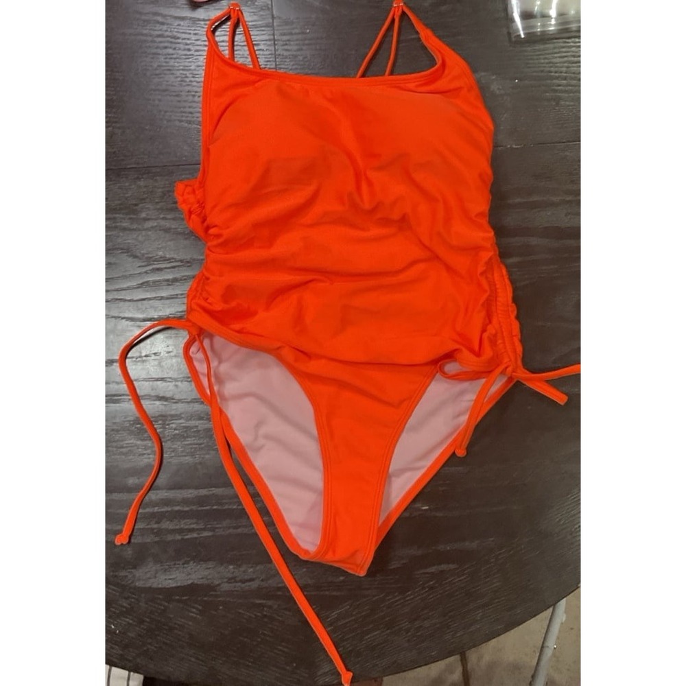 Orange bathing‎ suit one piece